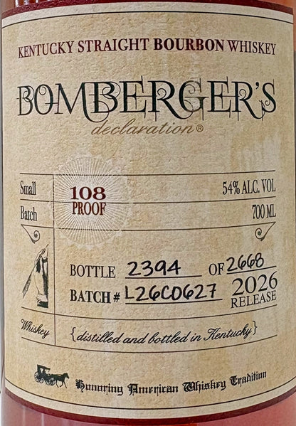 ミクターズ　レガシーシリーズ　2026　ボンバーガーズ　デクラレーション　バーボンウイスキー　54.0度　700ml