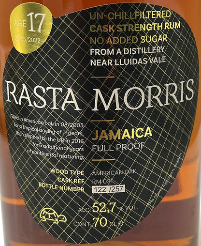 ラスタモリス　ジャマイカ　2005/2022　17年　アメリカンオーク　52.7度　700ml