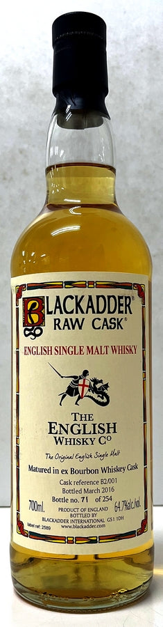 ブラックアダー　ロウカスク　イングリッシュシングルモルトウイスキー　バーボンカスク　Cask ref:B2/001　64.7度　700ml