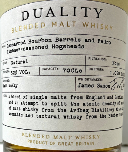 UK向け　コンパスボックス　デュアリティ　ブレンデッドモルトウイスキー　46度　700ml