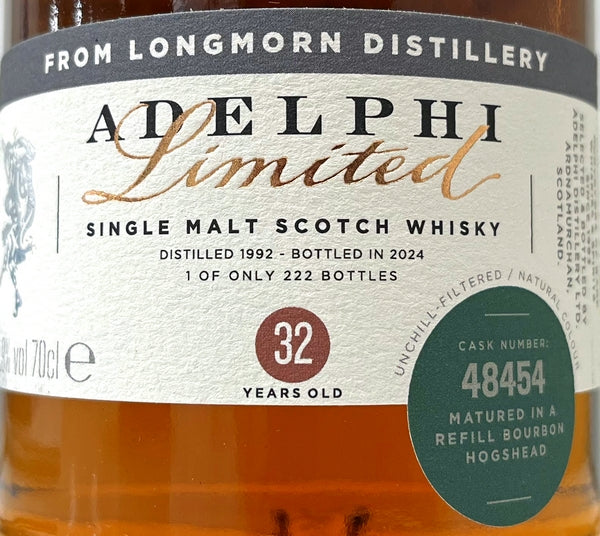 ADELPHI　Longmorn 1992　32yo　Refill Bourbon Hogshead　49.9度　700ml