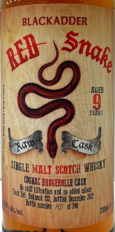 レッドスネーク　ロウカスク　9年　コニャック ブルジュロールカスク　Cask ref: Redneck133　61.8度　700ml